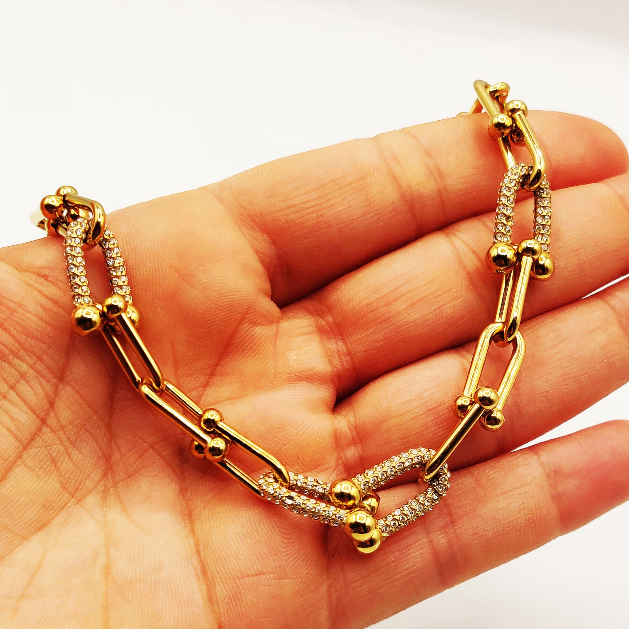 Collier Quadruple Grand T Luxe Cristaux Luxe