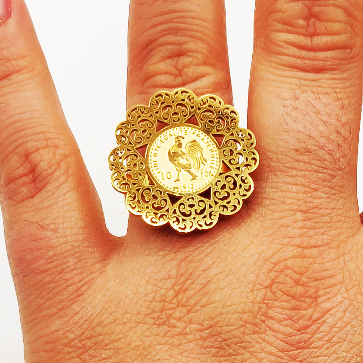 Bague Louise Coq Oriental Coeurs Luxe