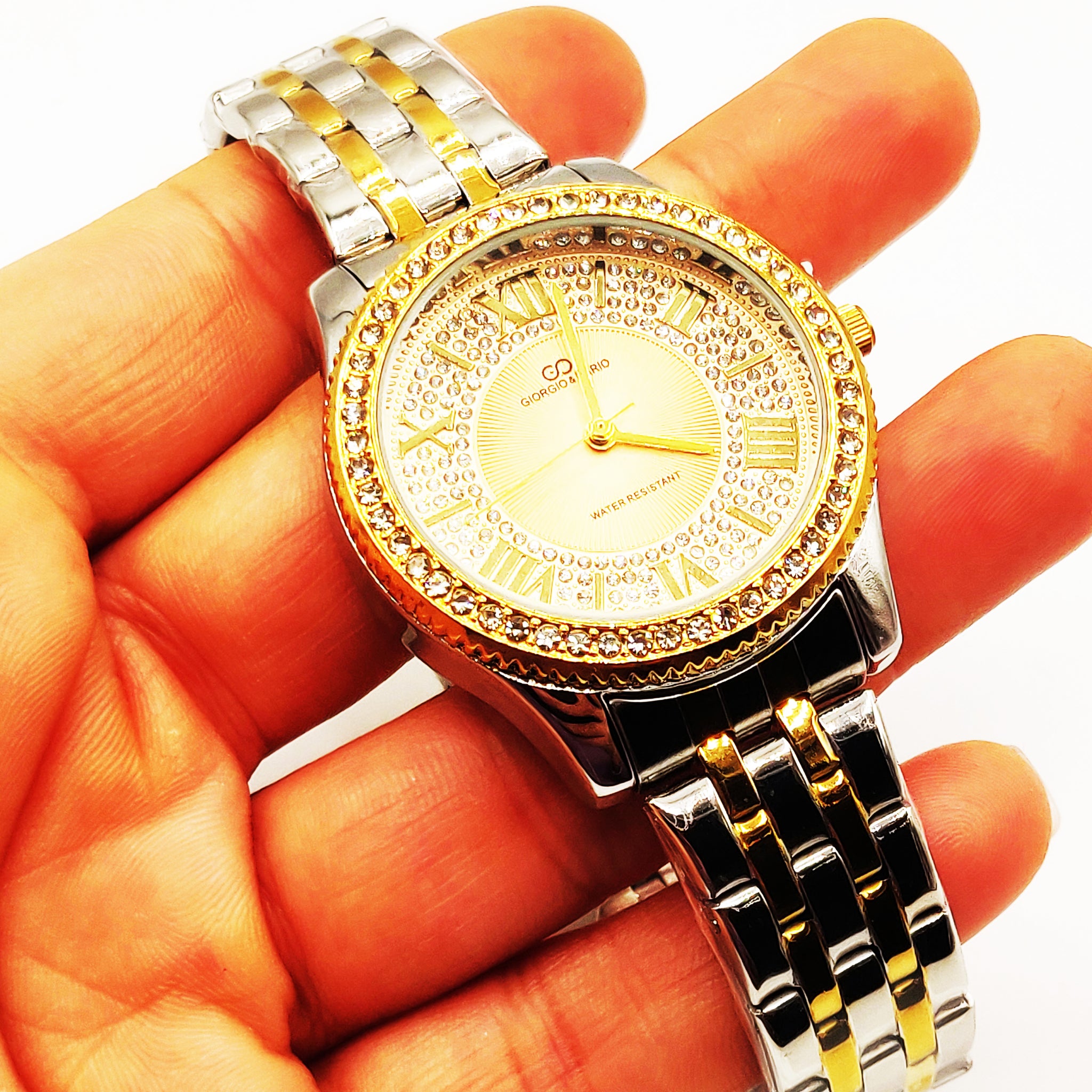 Montre Giorgio & Dario EU6498 Bracelet Argenté et Doré Fond Doré