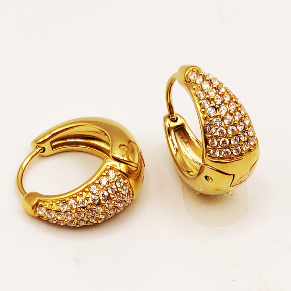 Boucles d'oreilles Créoles Mi-Cristaux Petites