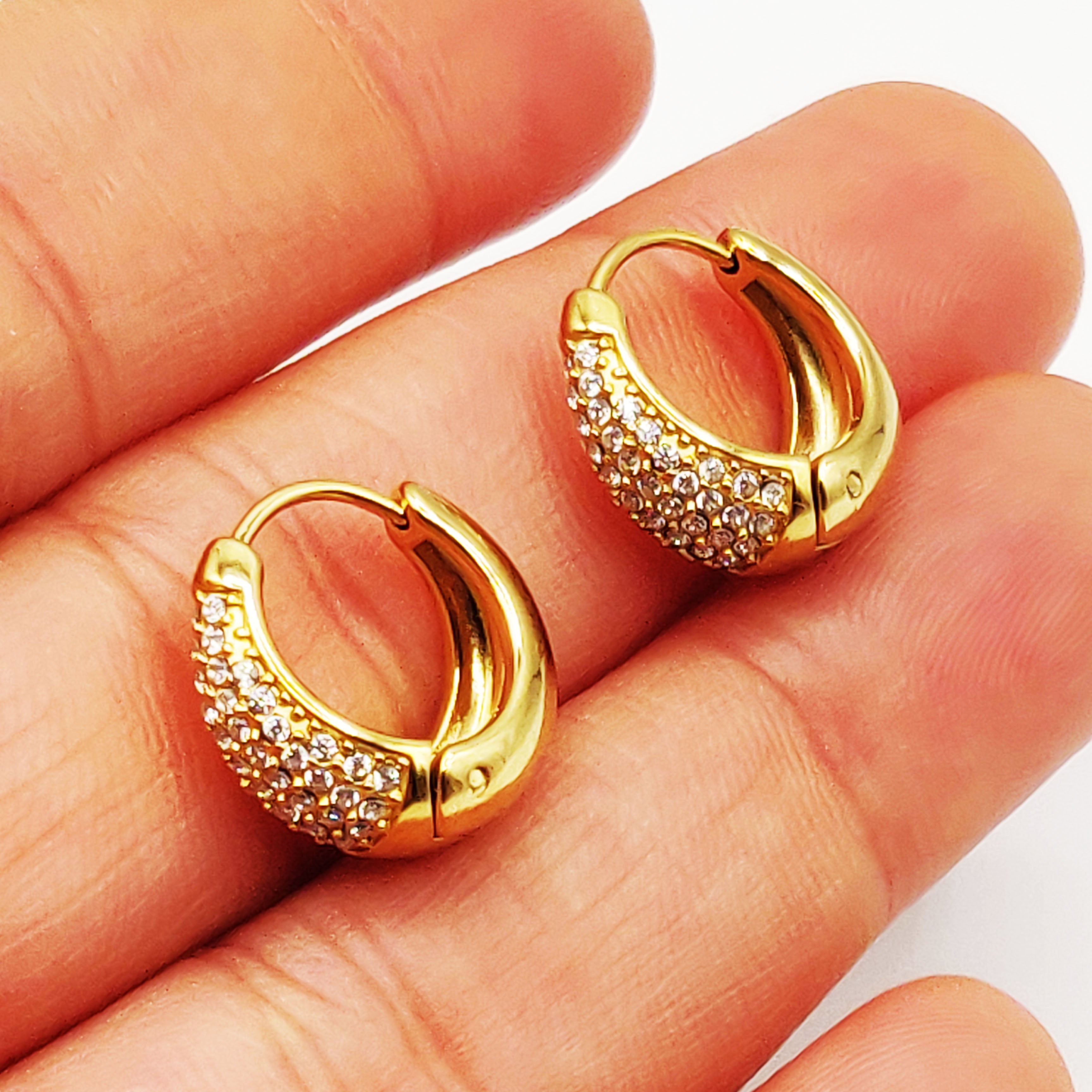 Boucles d'oreilles Créoles Mi-Cristaux Petites