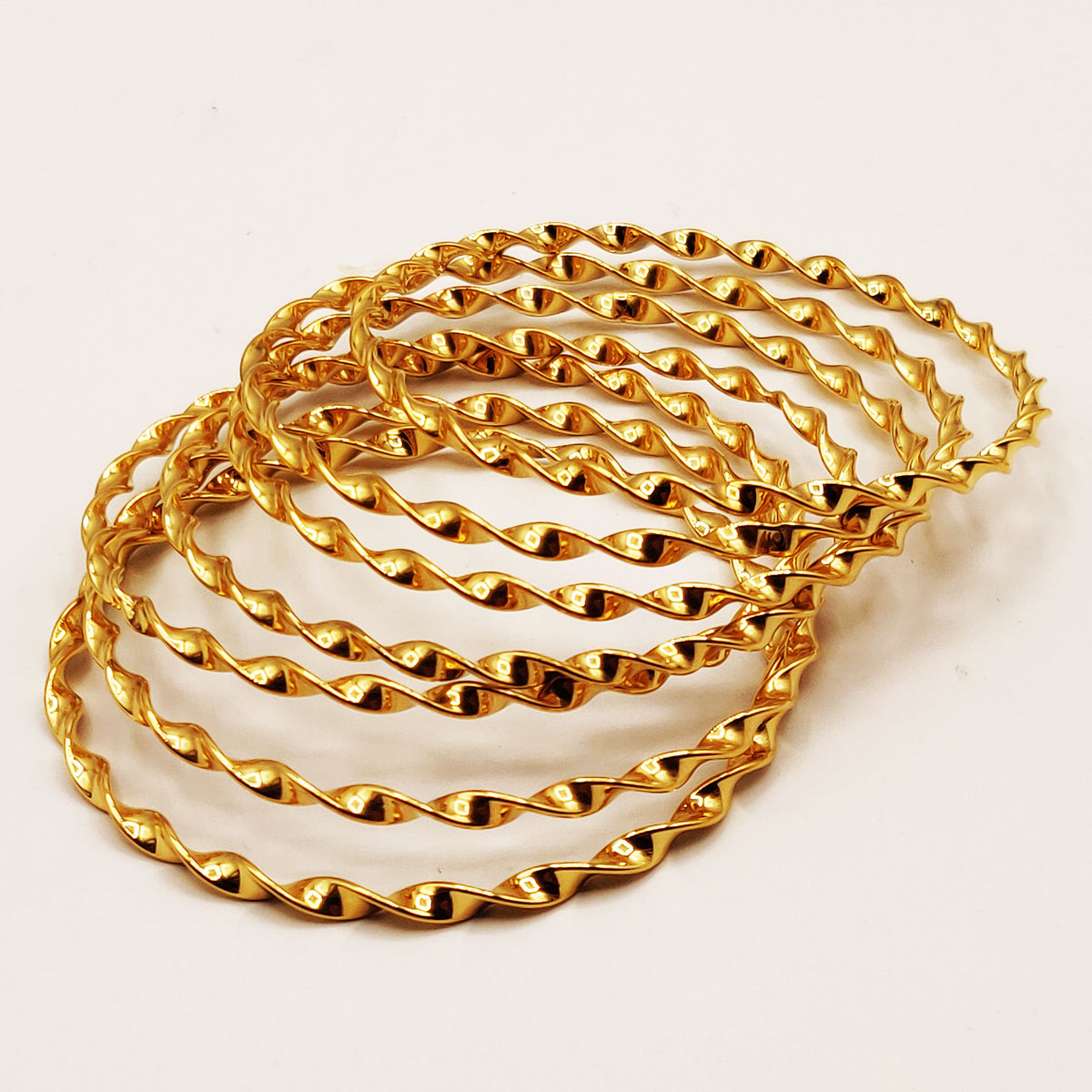 7 Bracelets Rigides Torsadés Luxe