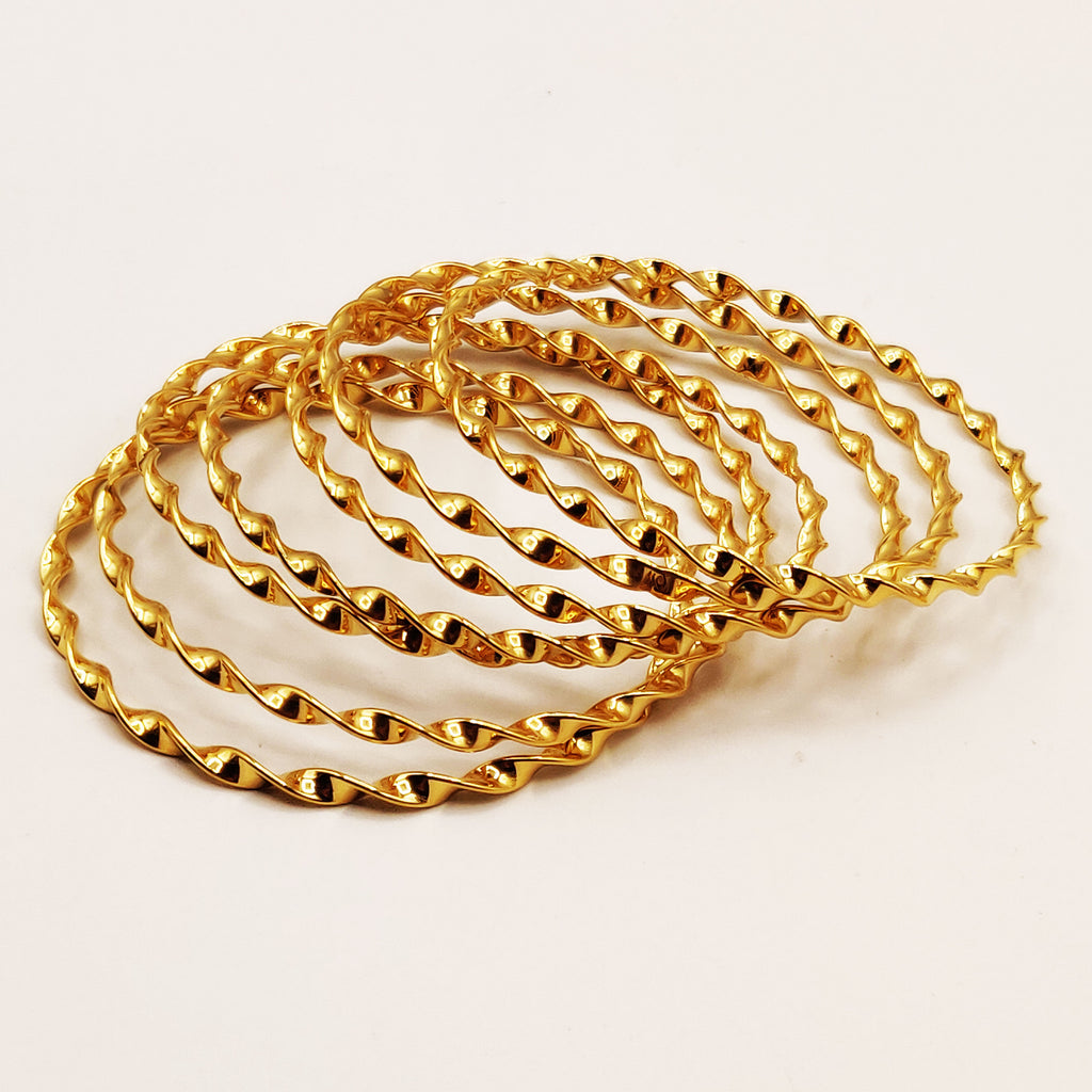 7 Bracelets Rigides Torsadés Luxe