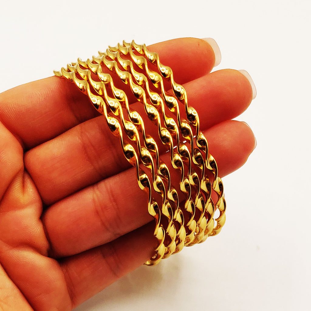 7 Bracelets Rigides Torsadés Luxe