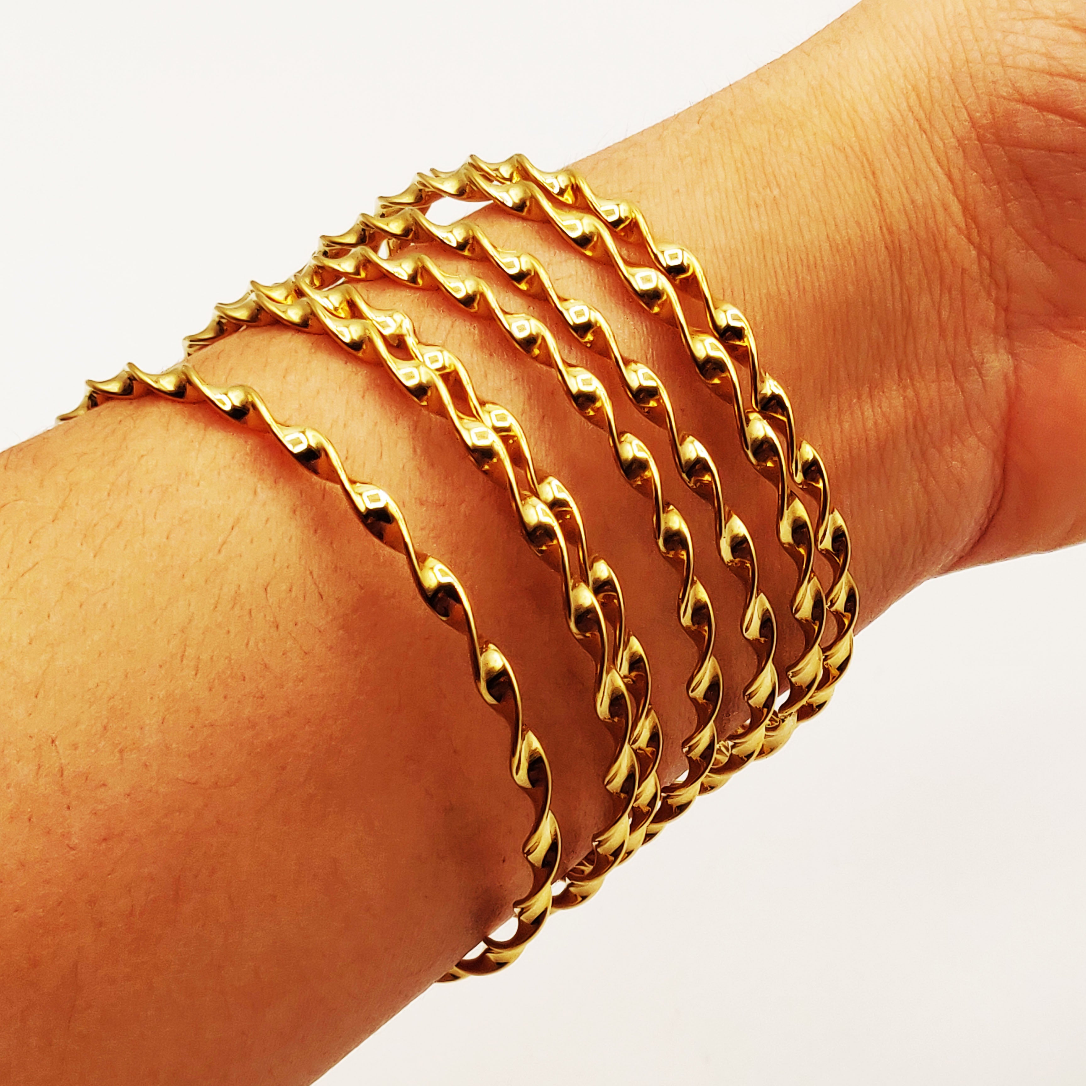 7 Bracelets Rigides Torsadés Luxe