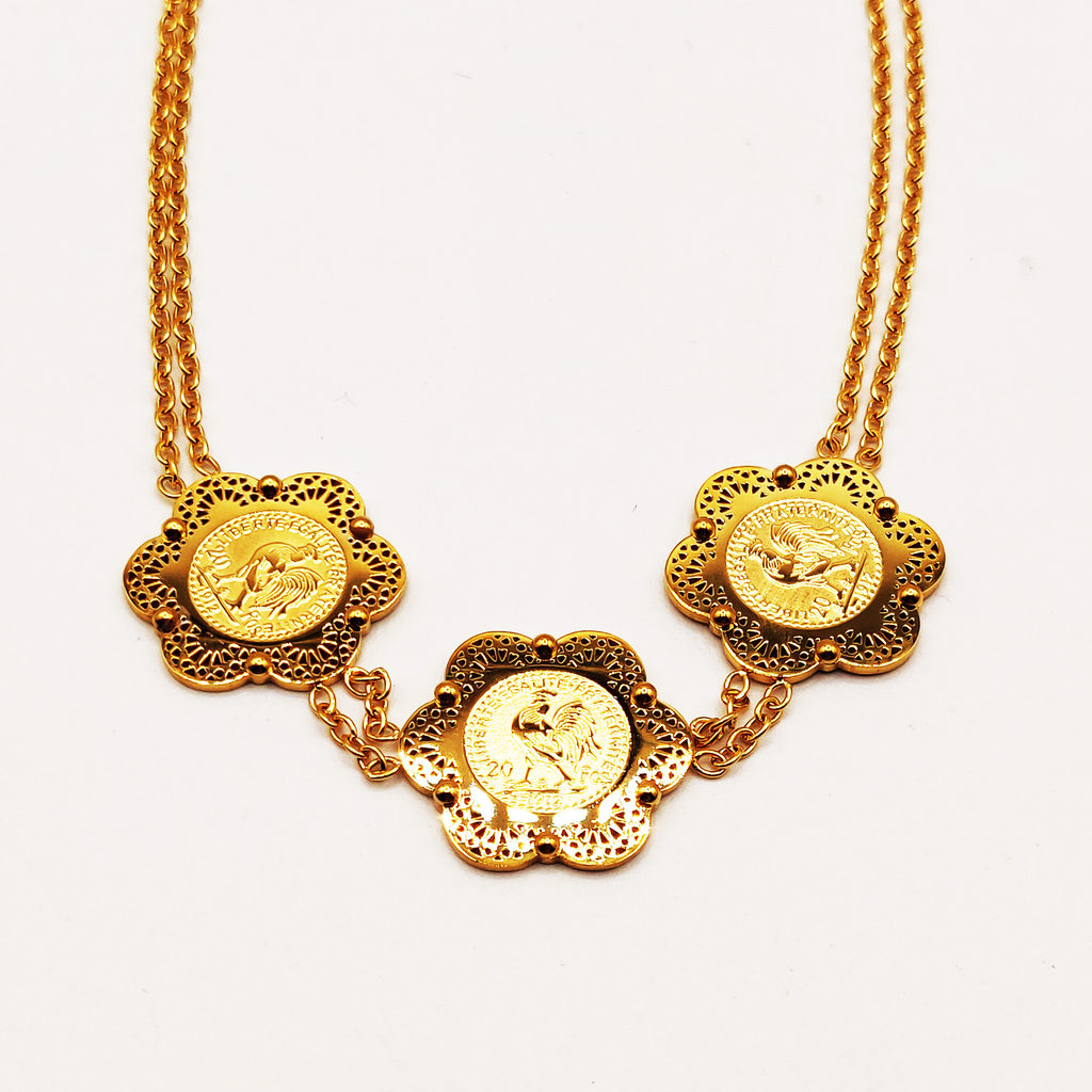 Collier Multi Louise Coq Rosaces Orientales Luxe