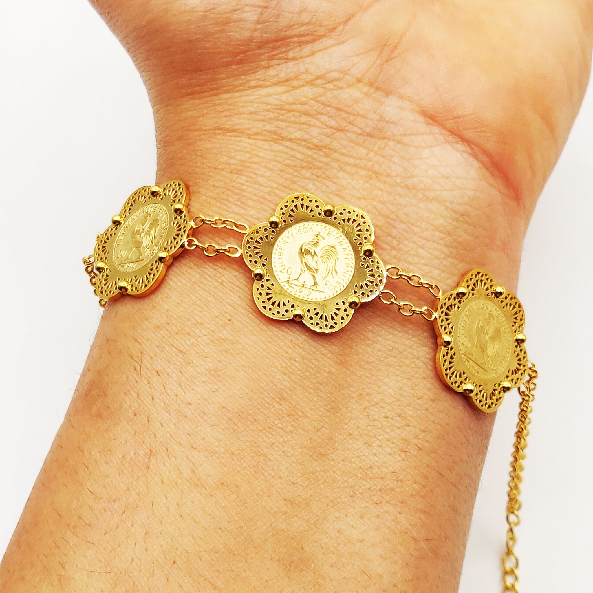 Bracelet Multi Louise Coq Rosaces Orientales Luxe