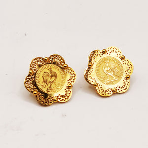 Boucles d'oreilles Multi Louise Coq Rosaces Orientales Luxe