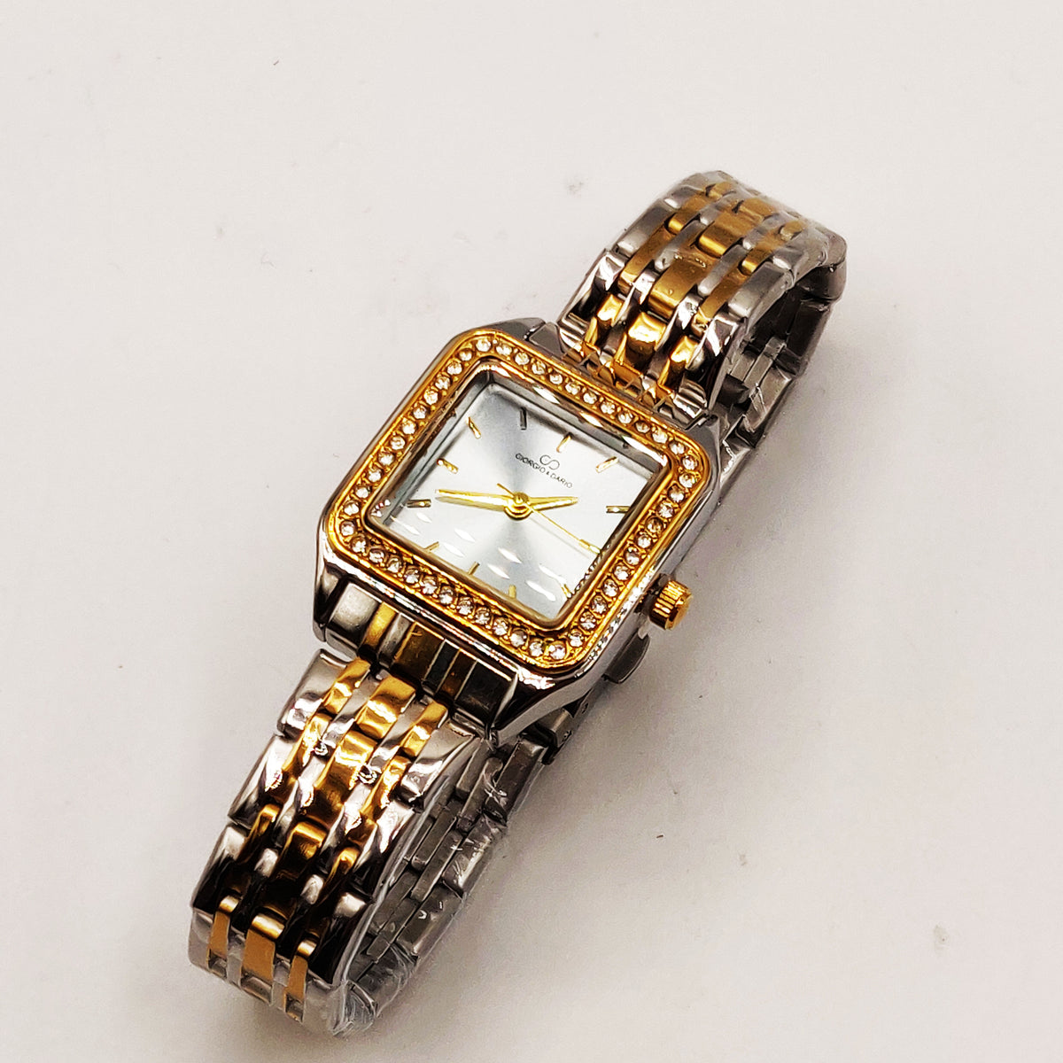 Montre Giorgio & Dario EU6550 Bracelet Argenté et Doré Fond Bleu Ciel