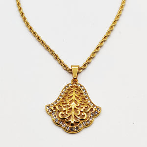Collier Torsade Main de Fatma Motifs Orientaux Tour Cristaux Luxe
