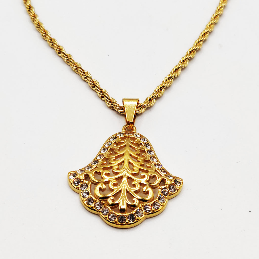 Collier Torsade Main de Fatma Motifs Orientaux Tour Cristaux Luxe