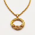 Collier Cercle Torsadé Tresse Cristaux Luxe