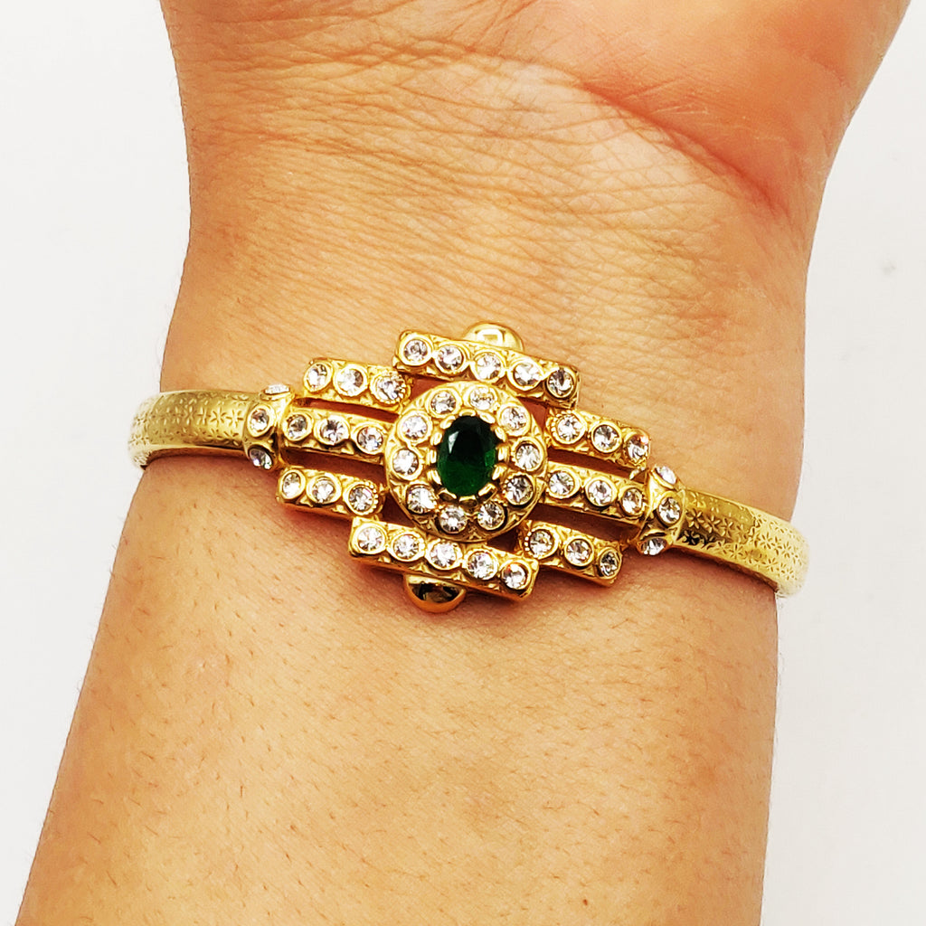 Bracelet Rigide Beldi Pierre Verte Luxe