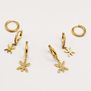 Boucles d'oreilles 3 Trous Amazigh Cristaux