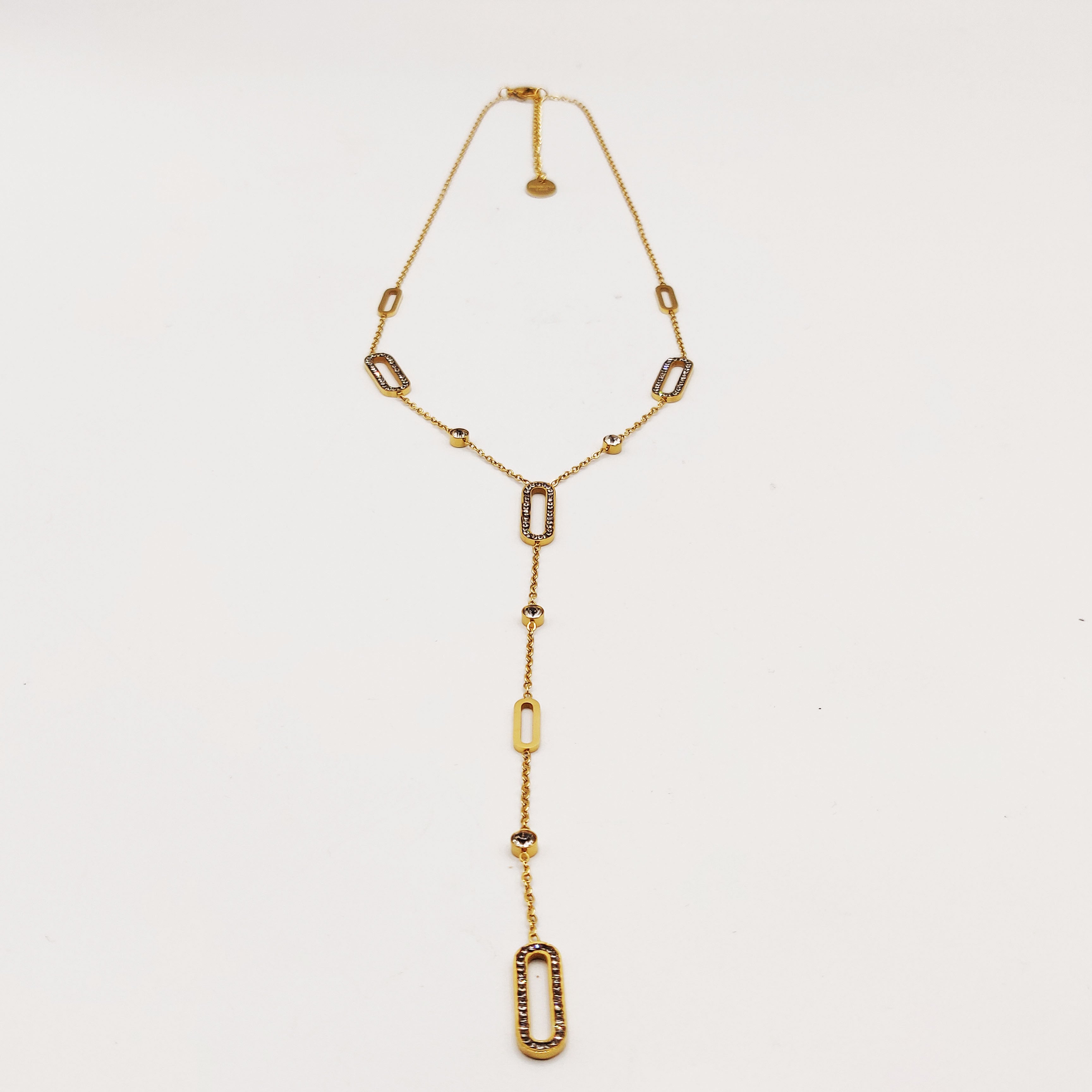Collier Multi Rectangles Ovales Cristaux