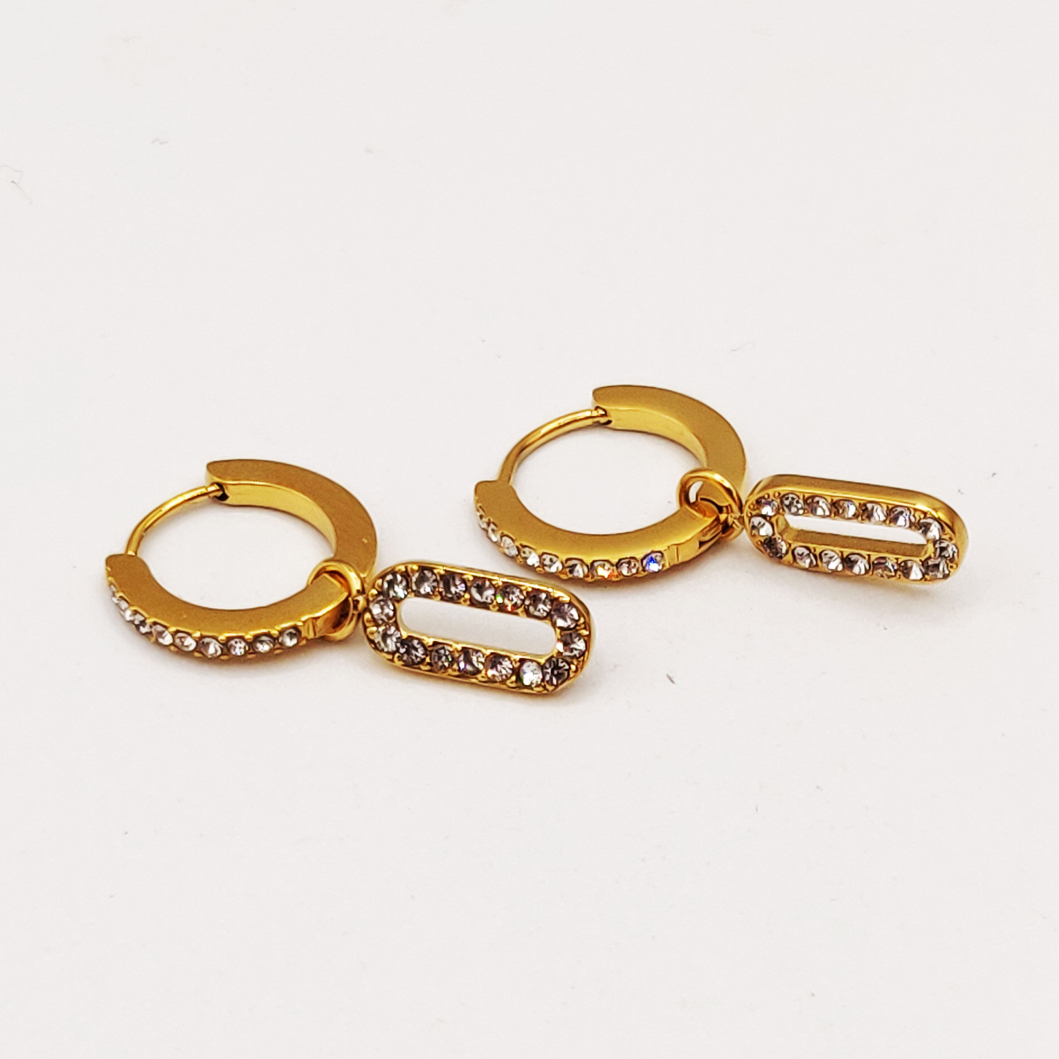 Boucles d'oreilles Multi Rectangles Ovales Cristaux