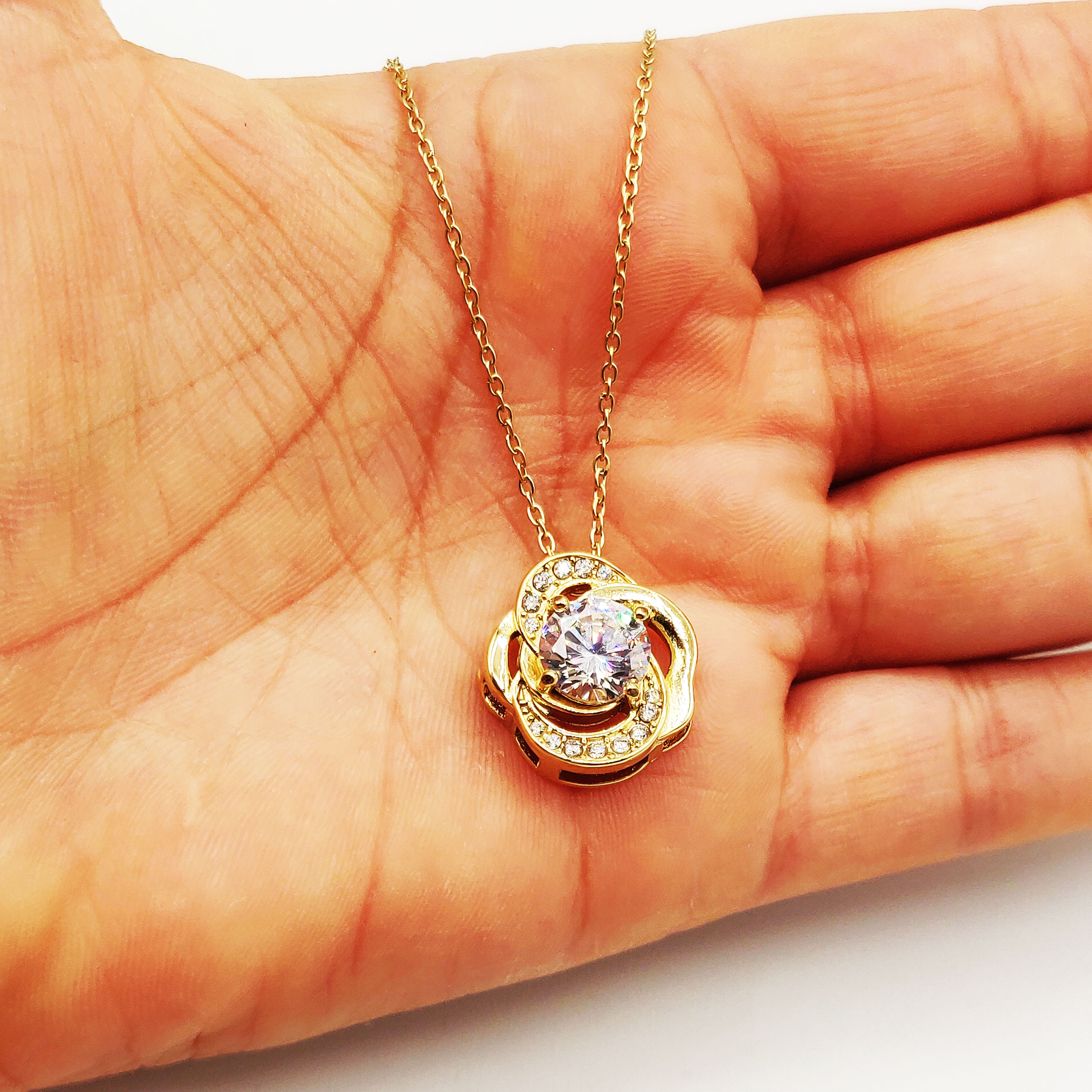 Collier Fleur Gros Cristal