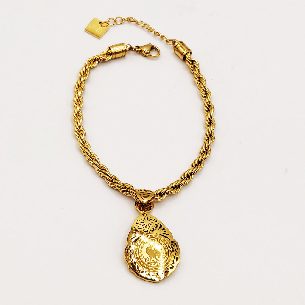 Bracelet Torsade Goutte Motifs Orientaux Louise Coq Luxe