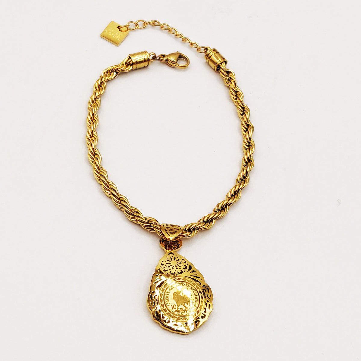 Bracelet Torsade Goutte Motifs Orientaux Louise Coq Luxe
