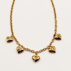 Collier Chaîne Coeurs Amour Luxe
