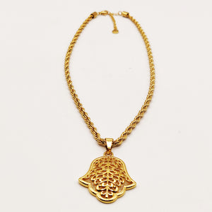 Collier Torsade Main de Fatma Motifs Orientaux Luxe