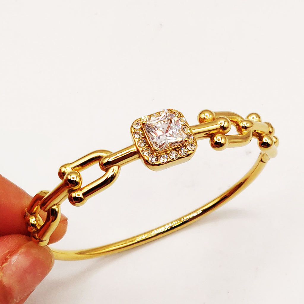 Bracelet Rigide T Luxe Cristal Carré