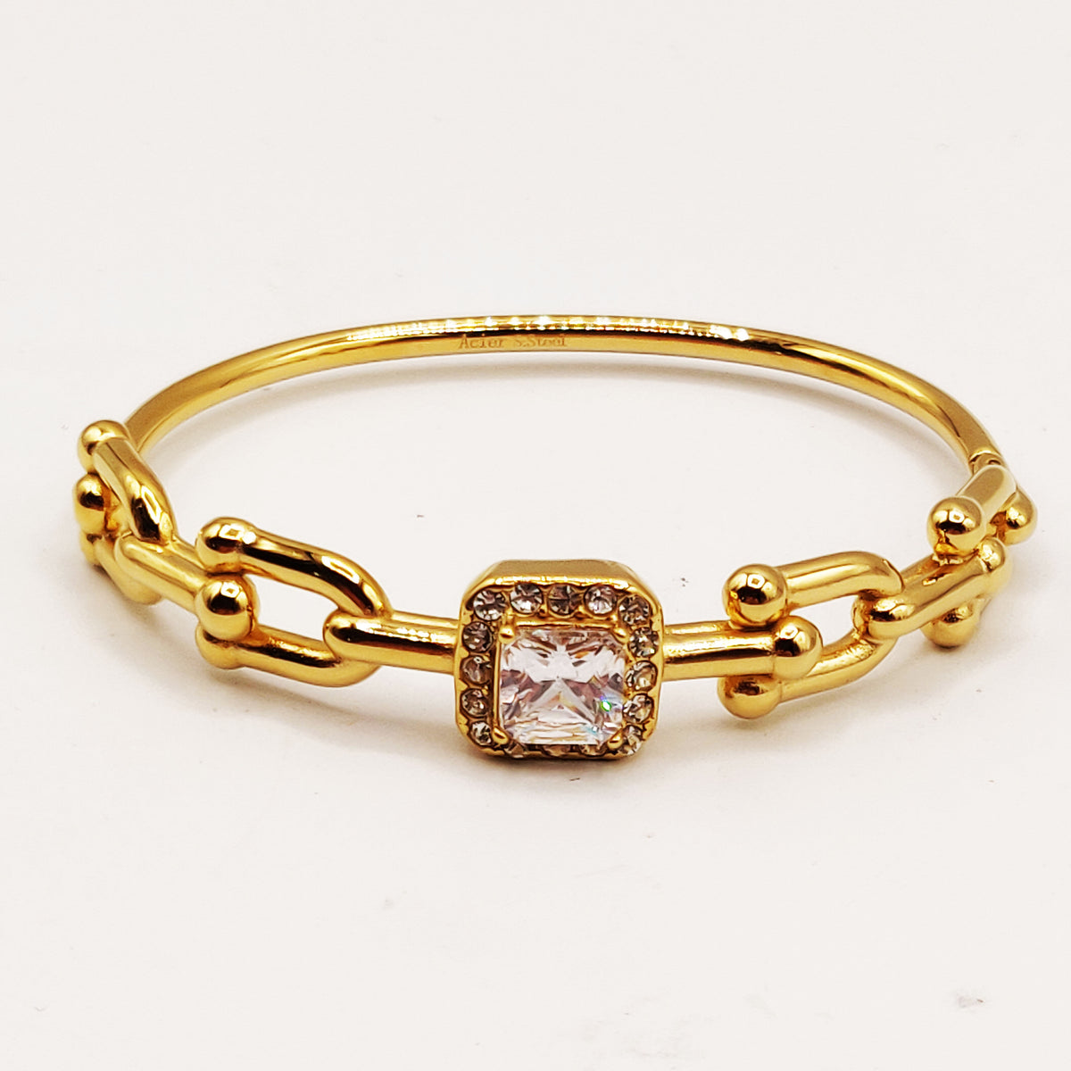 Bracelet Rigide T Luxe Cristal Carré