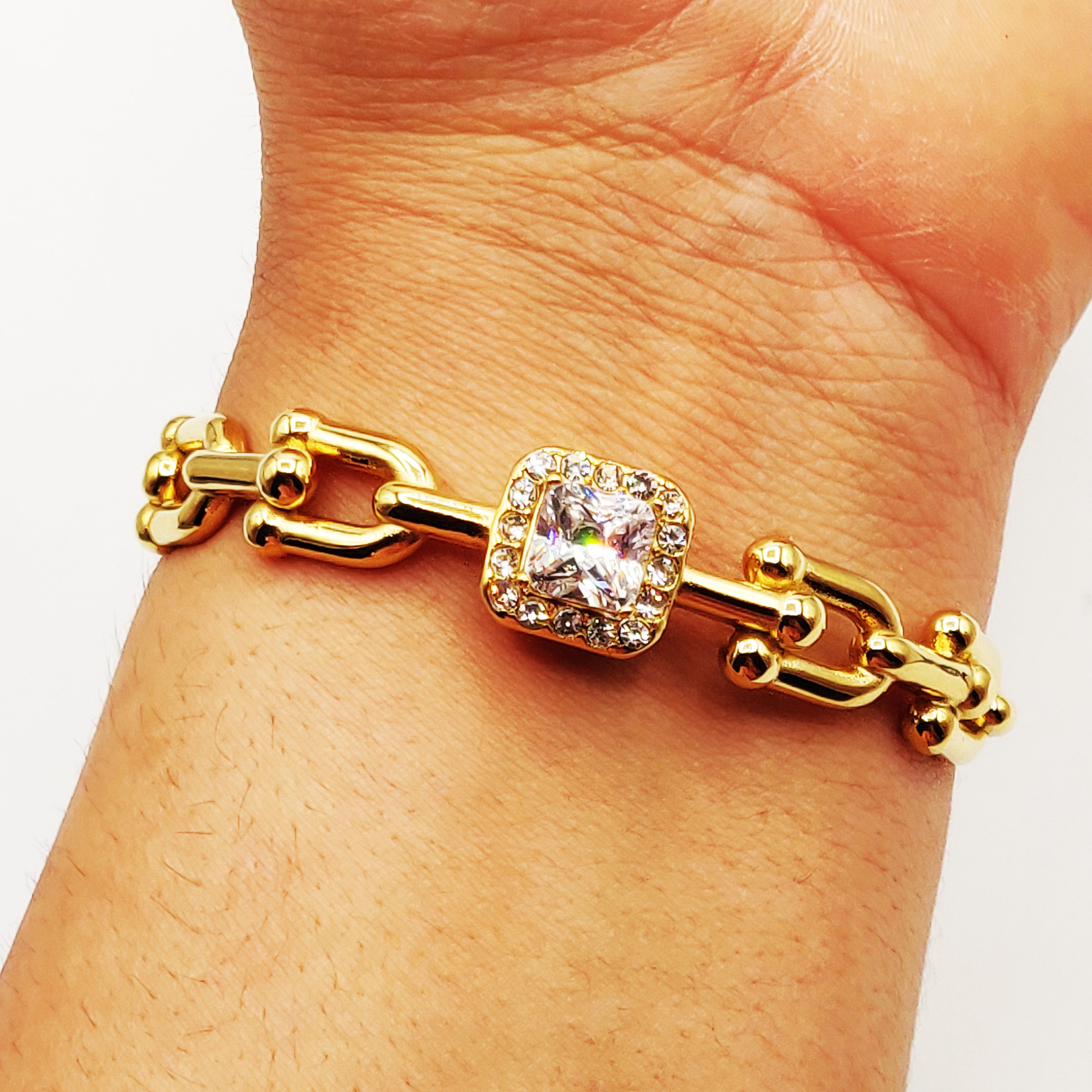 Bracelet Rigide T Luxe Cristal Carré