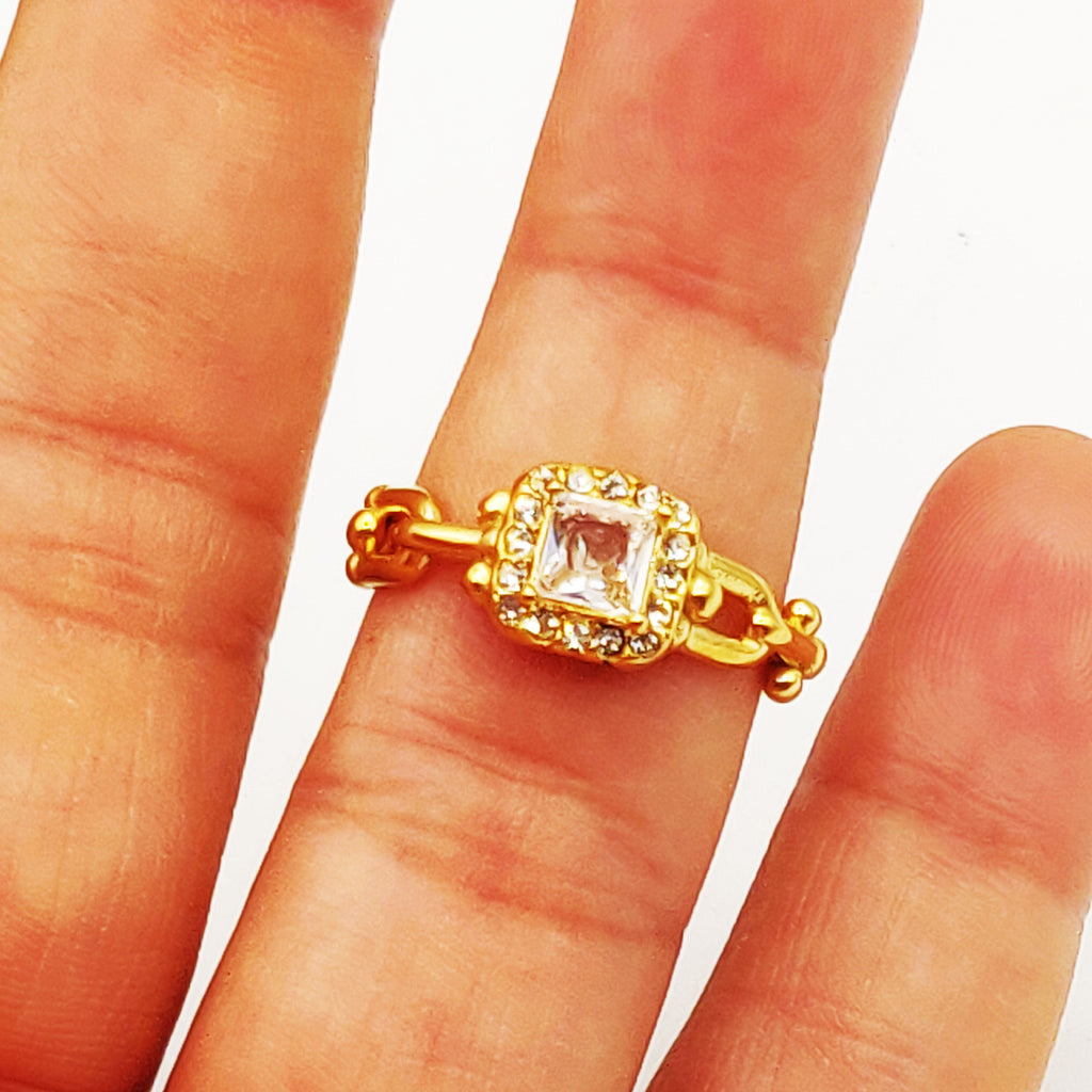 Bague T Luxe Cristal Carré