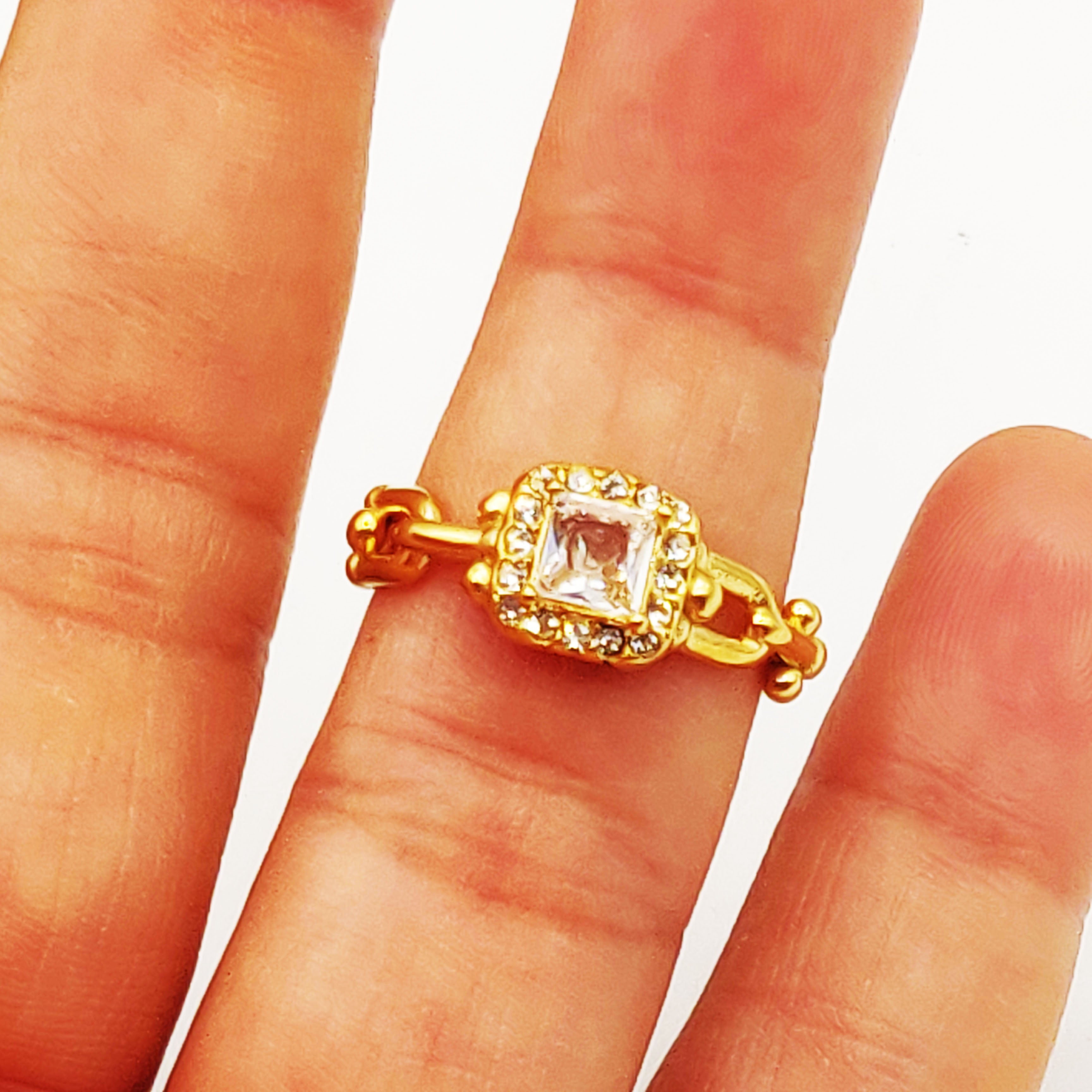 Bague T Luxe Cristal Carré