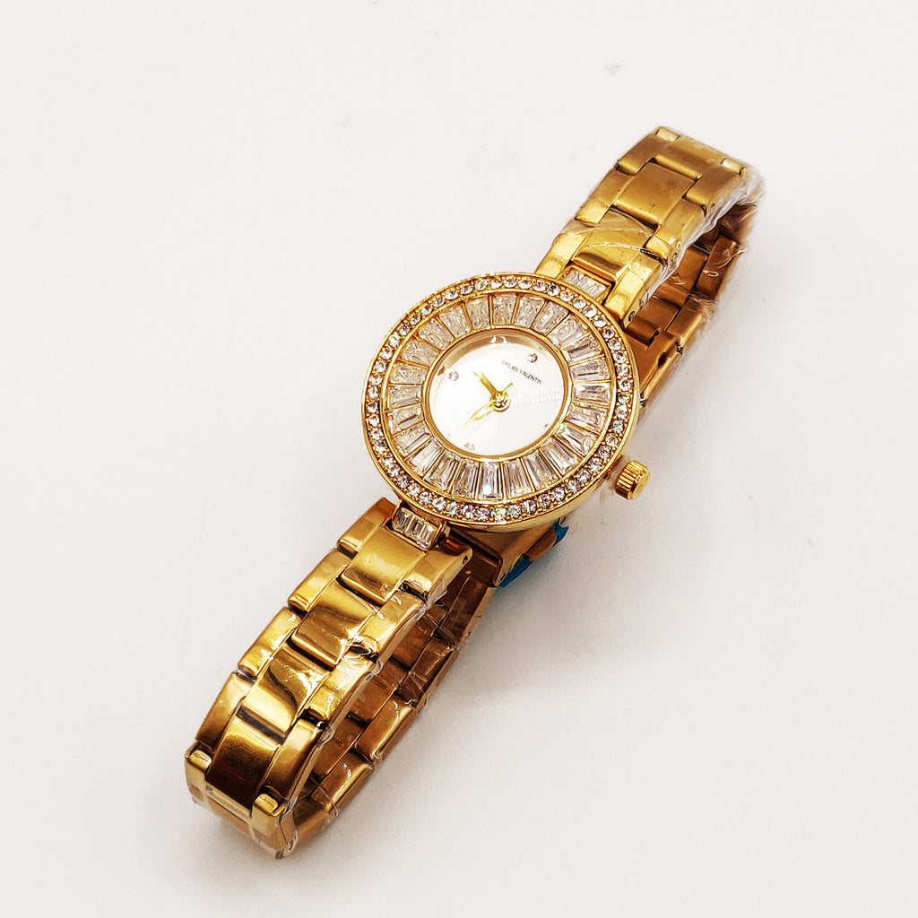 Montre Dylan Valentin DV100101 Bracelet Doré Fond Blanc