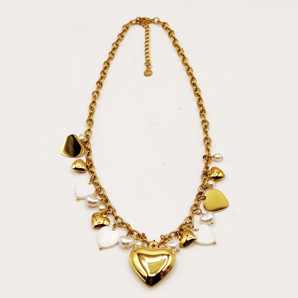 Collier Chaîne Bibelots Multi Coeurs Luxe