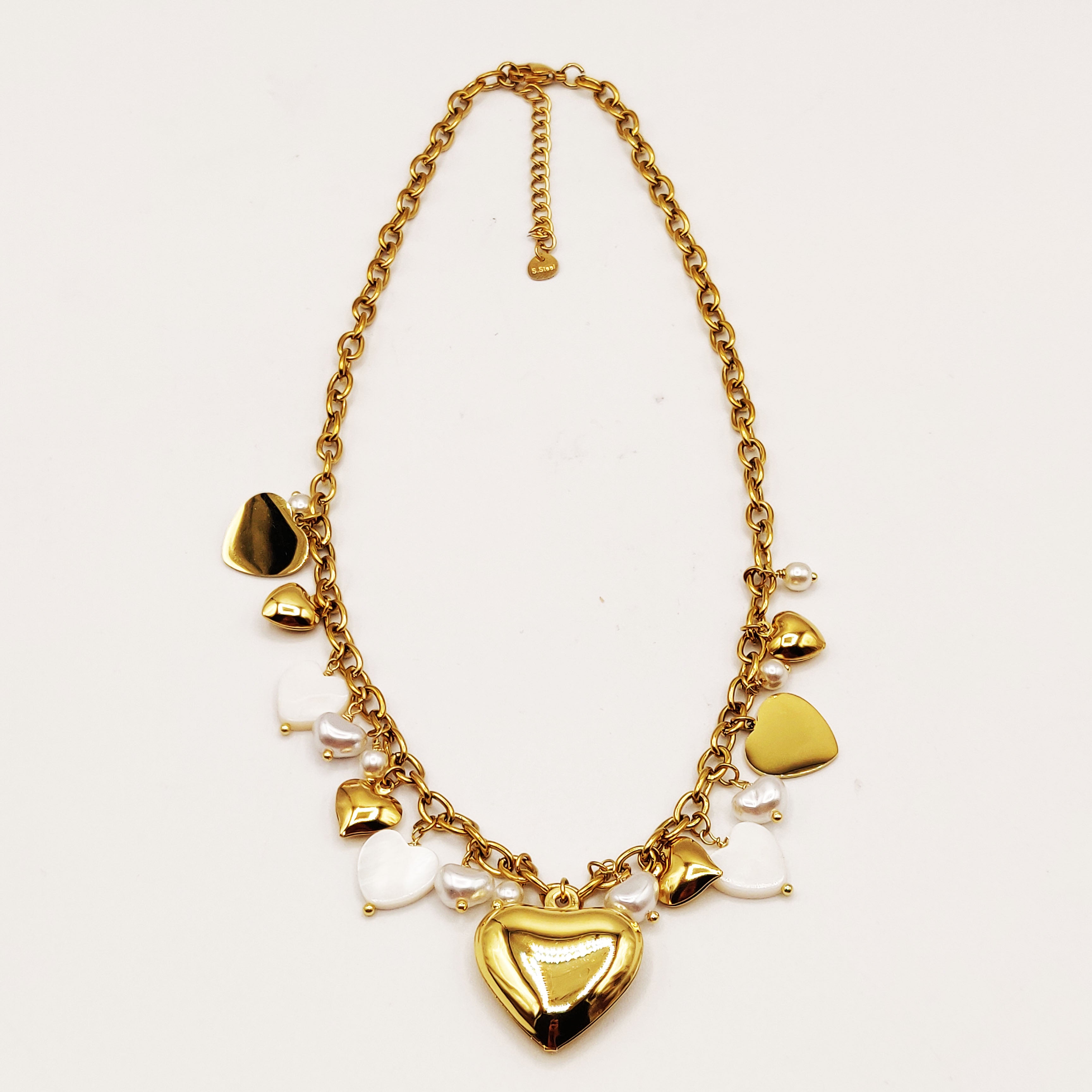 Collier Chaîne Bibelots Multi Coeurs Luxe