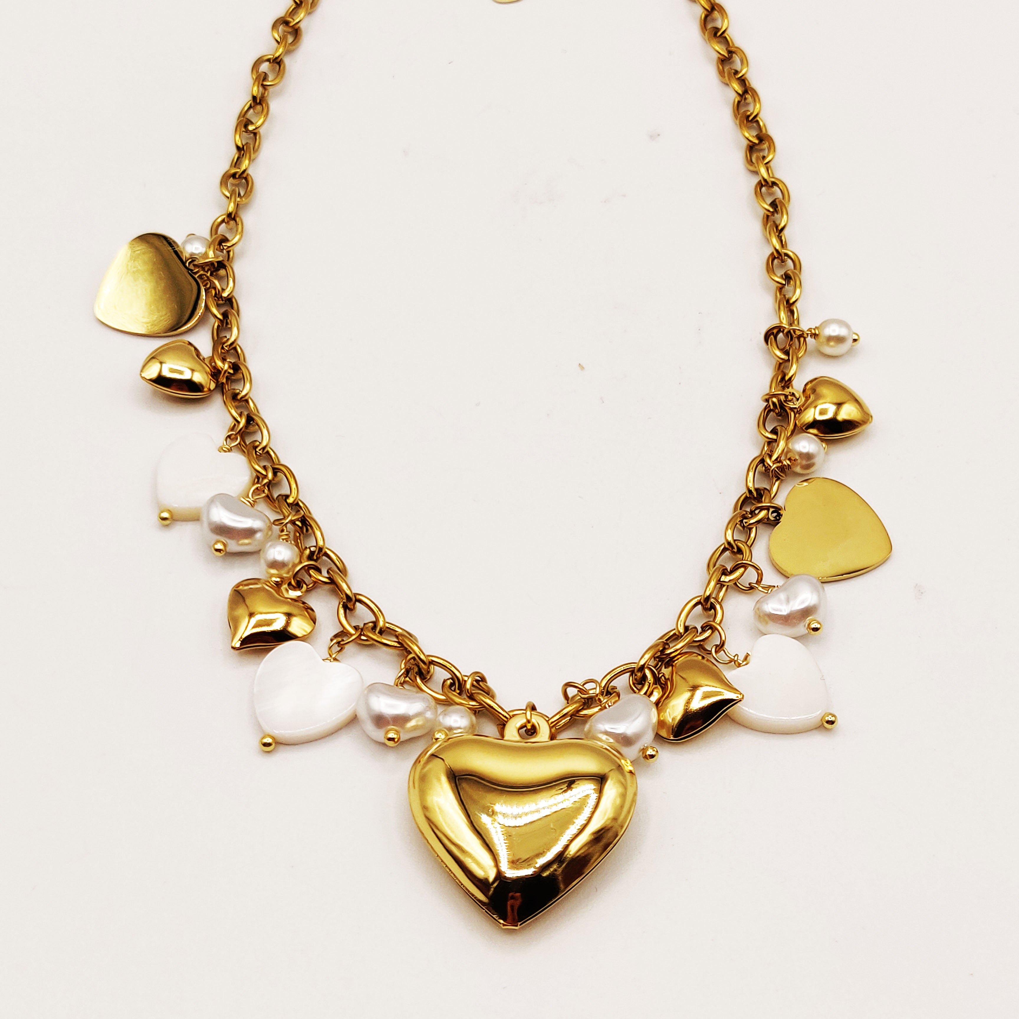 Collier Chaîne Bibelots Multi Coeurs Luxe