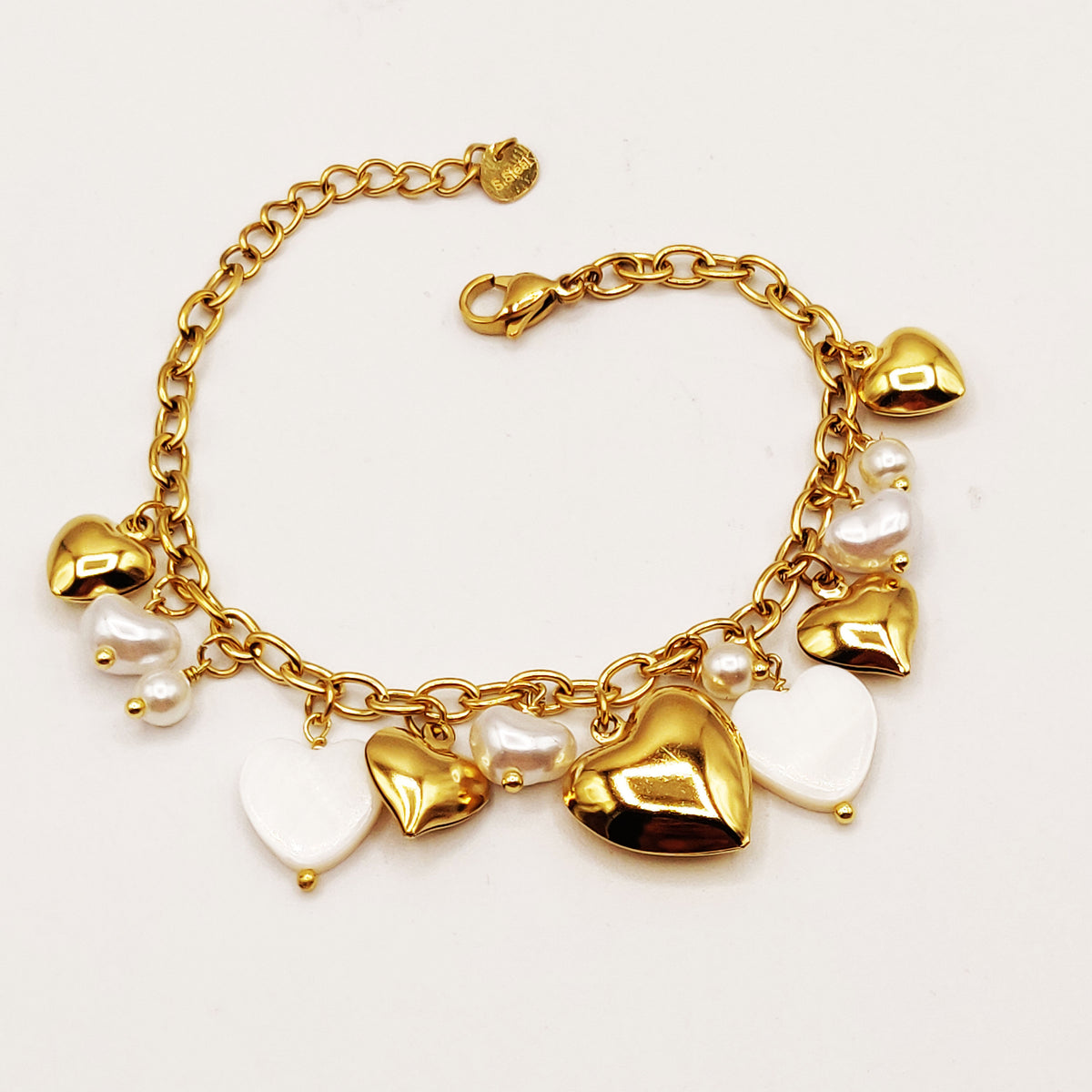 Bracelet Chaîne Bibelots Multi Coeurs Luxe