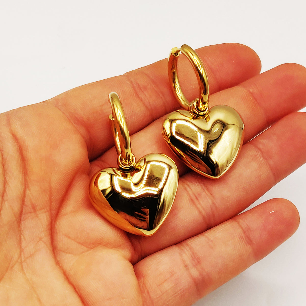 Boucles d'oreilles Chaîne Bibelots Multi Coeurs Luxe