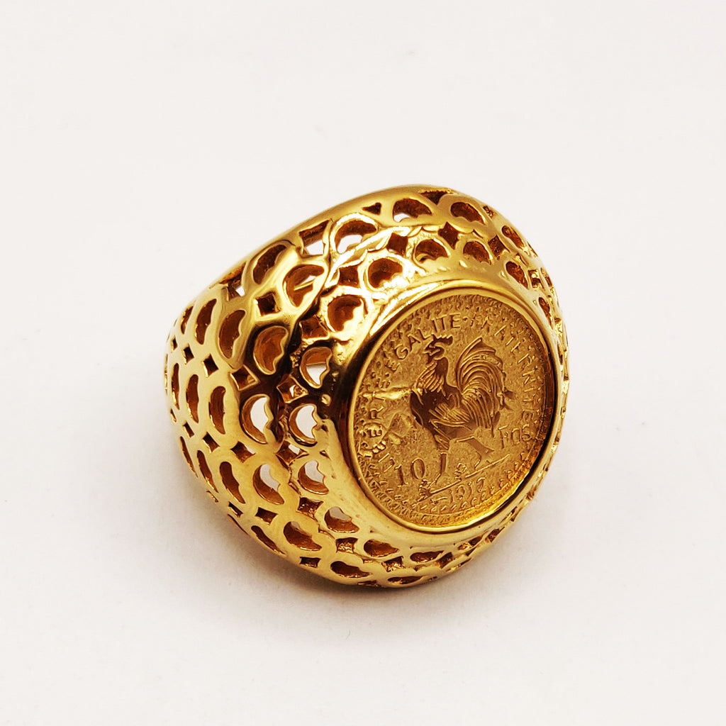 Bague Large Louise Coq Trous Luxe
