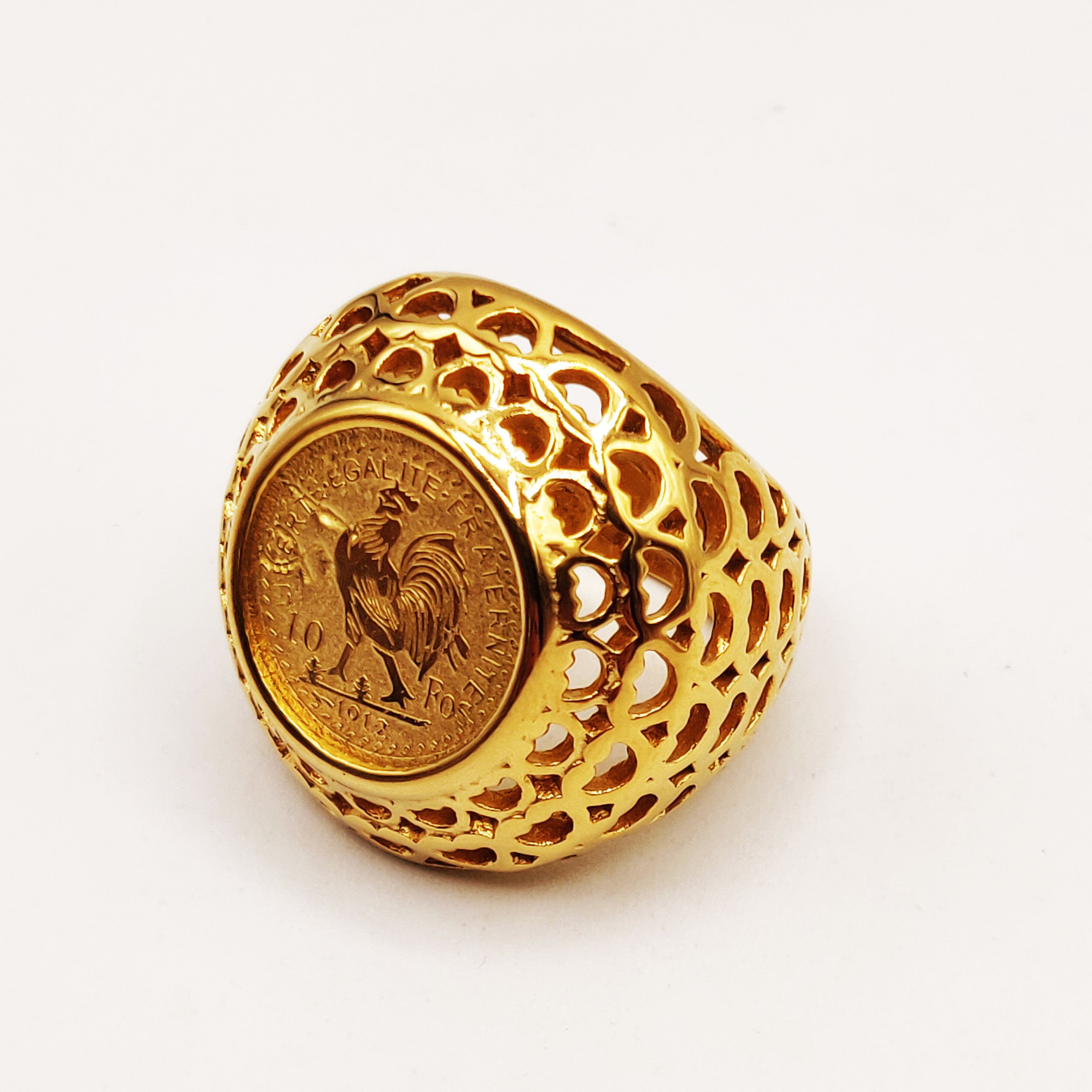 Bague Large Louise Coq Trous Luxe