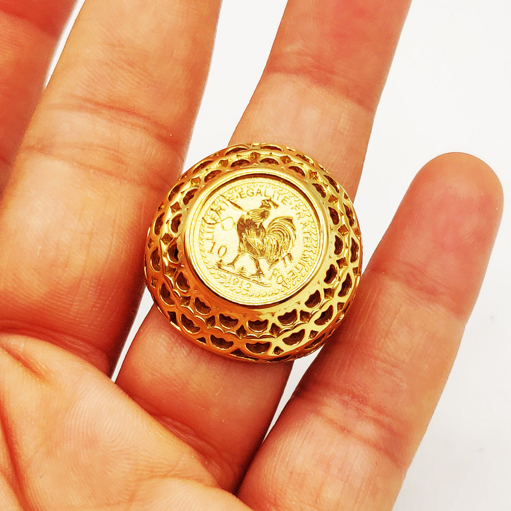 Bague Large Louise Coq Trous Luxe
