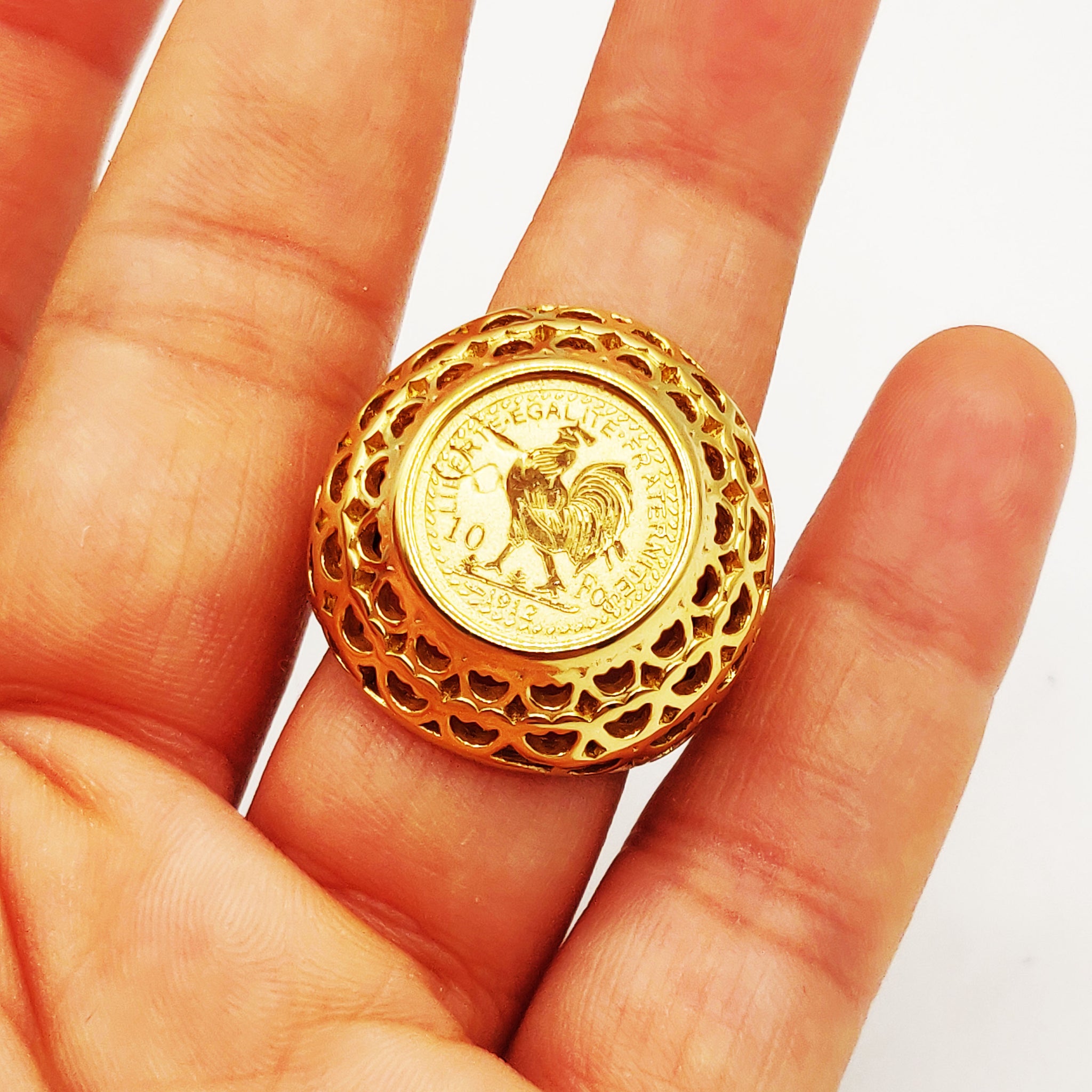 Bague Large Louise Coq Trous Luxe