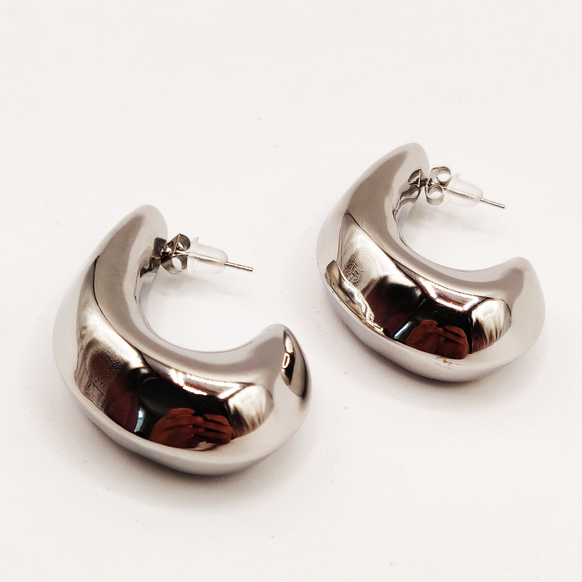 Boucles d'oreilles Crochets Argentés Luxe