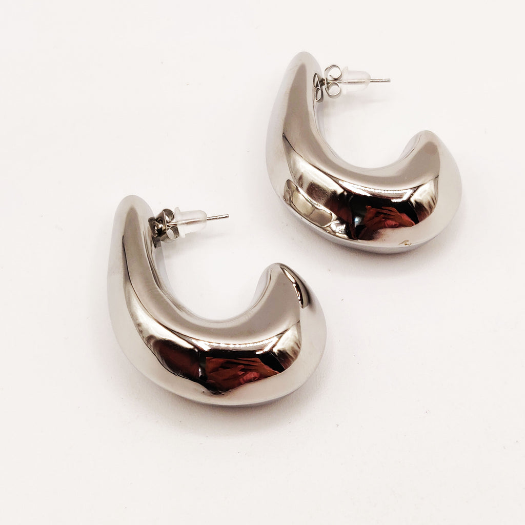 Boucles d'oreilles Crochets Argentés Luxe