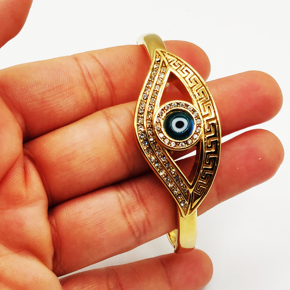 Bracelet Rigide Oeil Bleu V Luxe