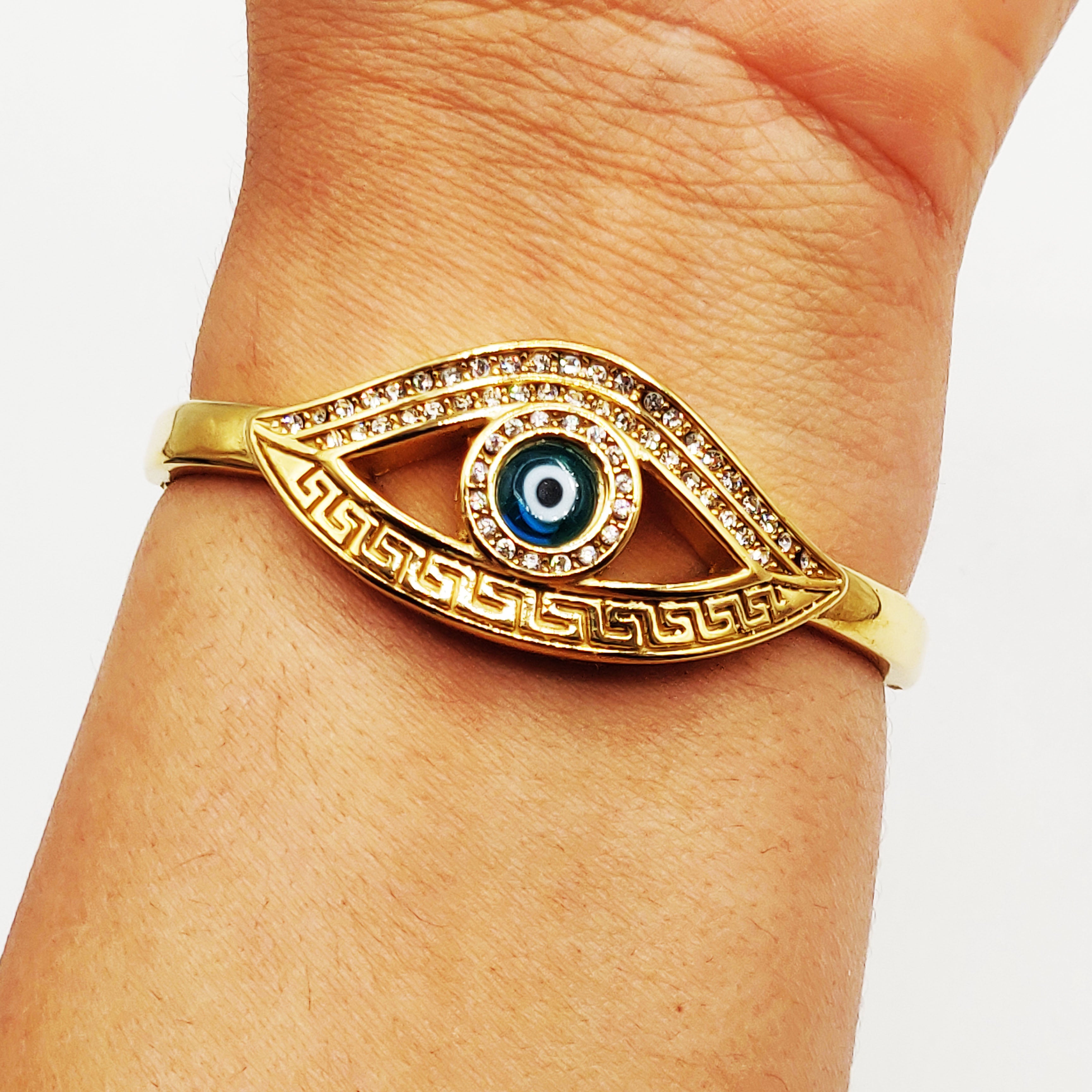 Bracelet Rigide Oeil Bleu V Luxe