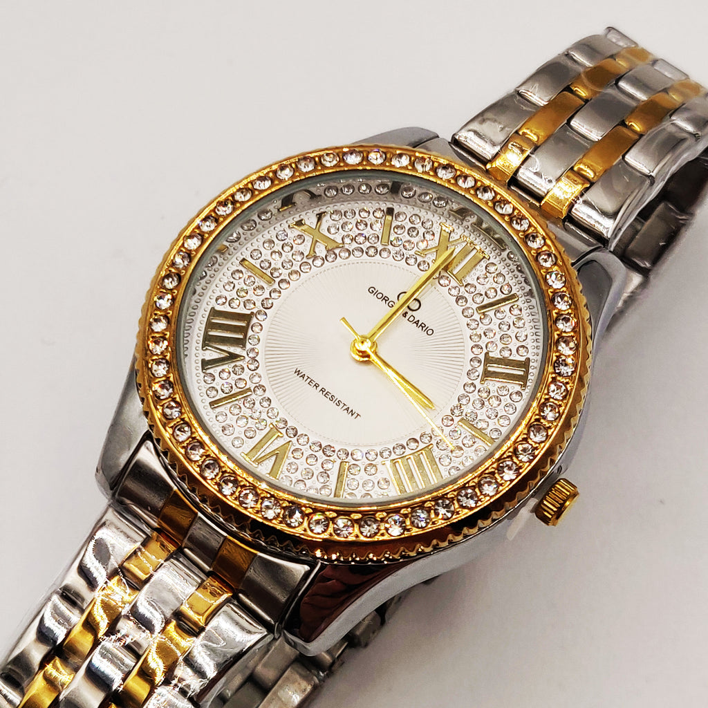Montre Giorgio & Dario EU6498 Bracelet Argenté et Doré Fond Blanc