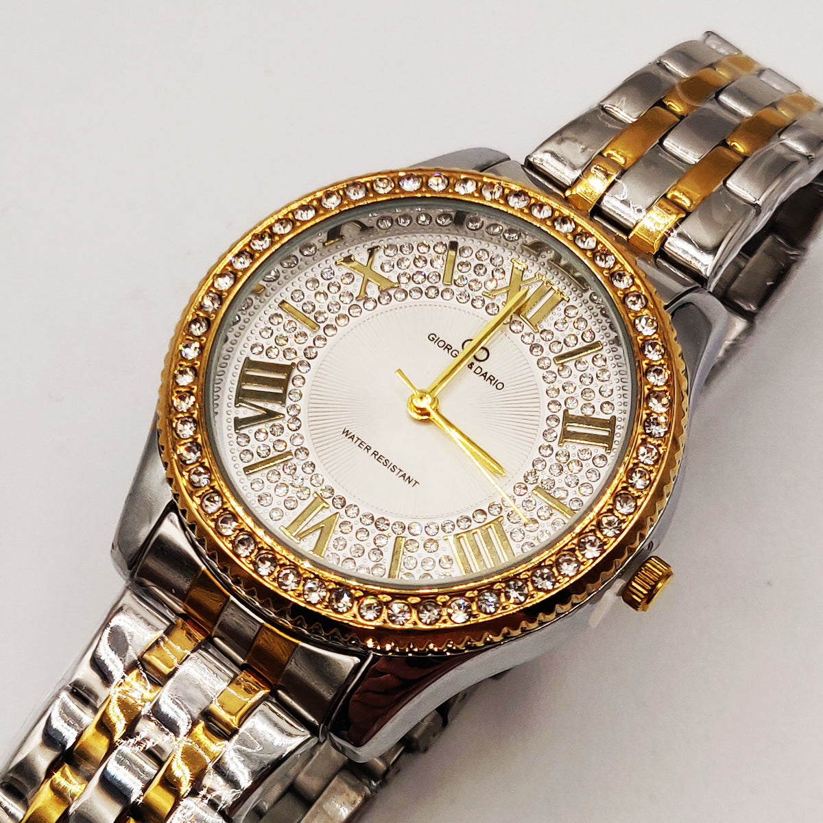 Montre Giorgio & Dario EU6498 Bracelet Argenté et Doré Fond Blanc