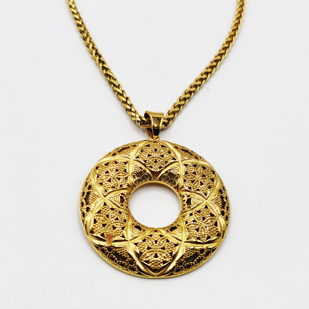 Collier Torsade Cercle Motifs Orientaux Fleurs X Luxe