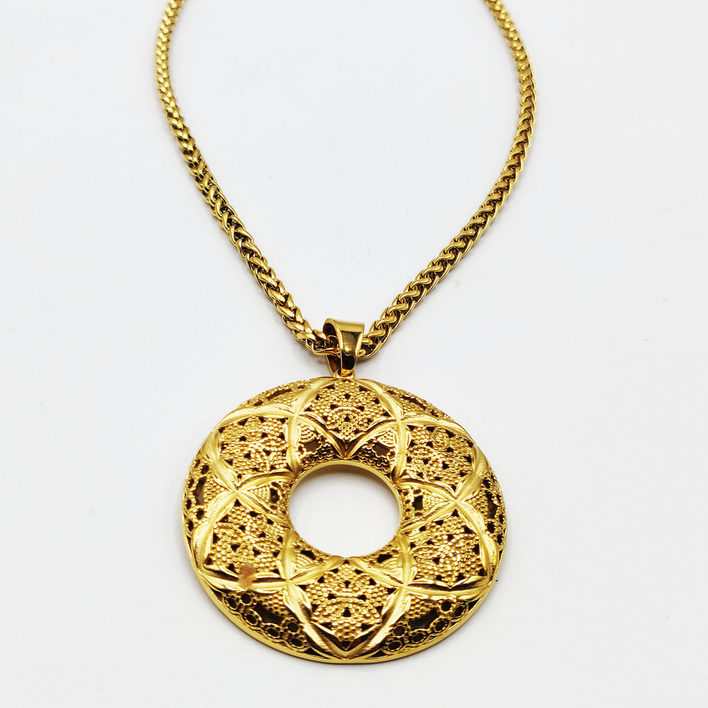 Collier Torsade Cercle Motifs Orientaux Fleurs X Luxe