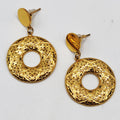 Boucles d'oreilles Torsade Cercle Motifs Orientaux Fleurs X Luxe