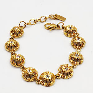 Bracelet Multi Cercles Orientaux et Goutte Cristaux Luxe